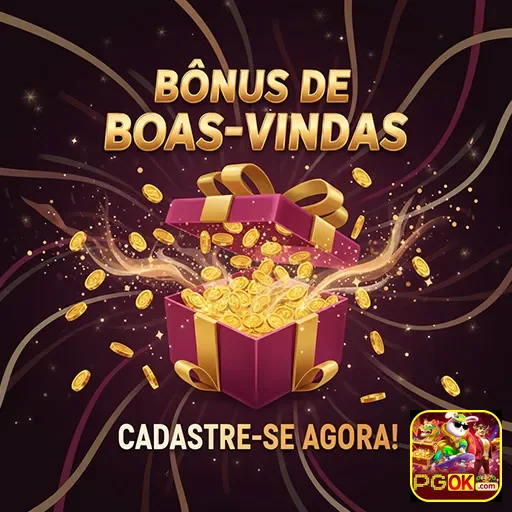 Imagem do bônus de boas-vindas de 5% no site pgok, destaque em promoções de jogos.