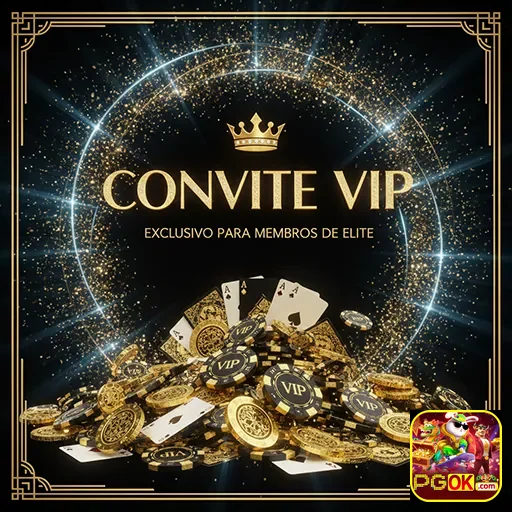 Convite VIP para fichas do PGOK, apresentando design exclusivo e informações detalhadas.